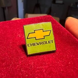 Chevrolet Green and Yellow Enamel Pin -vintage!